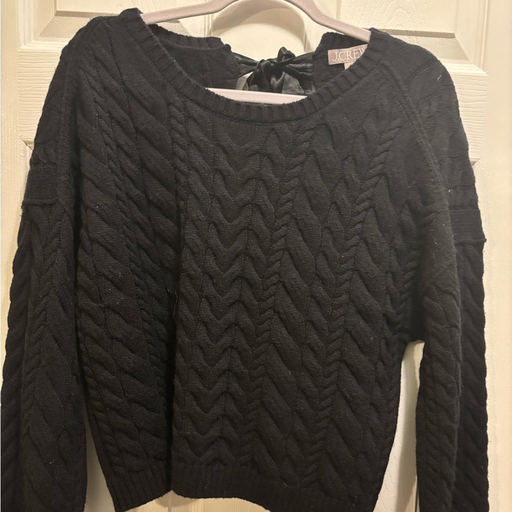 J crew Tie Back Cable Knit Sweater - Picture 4 of 9